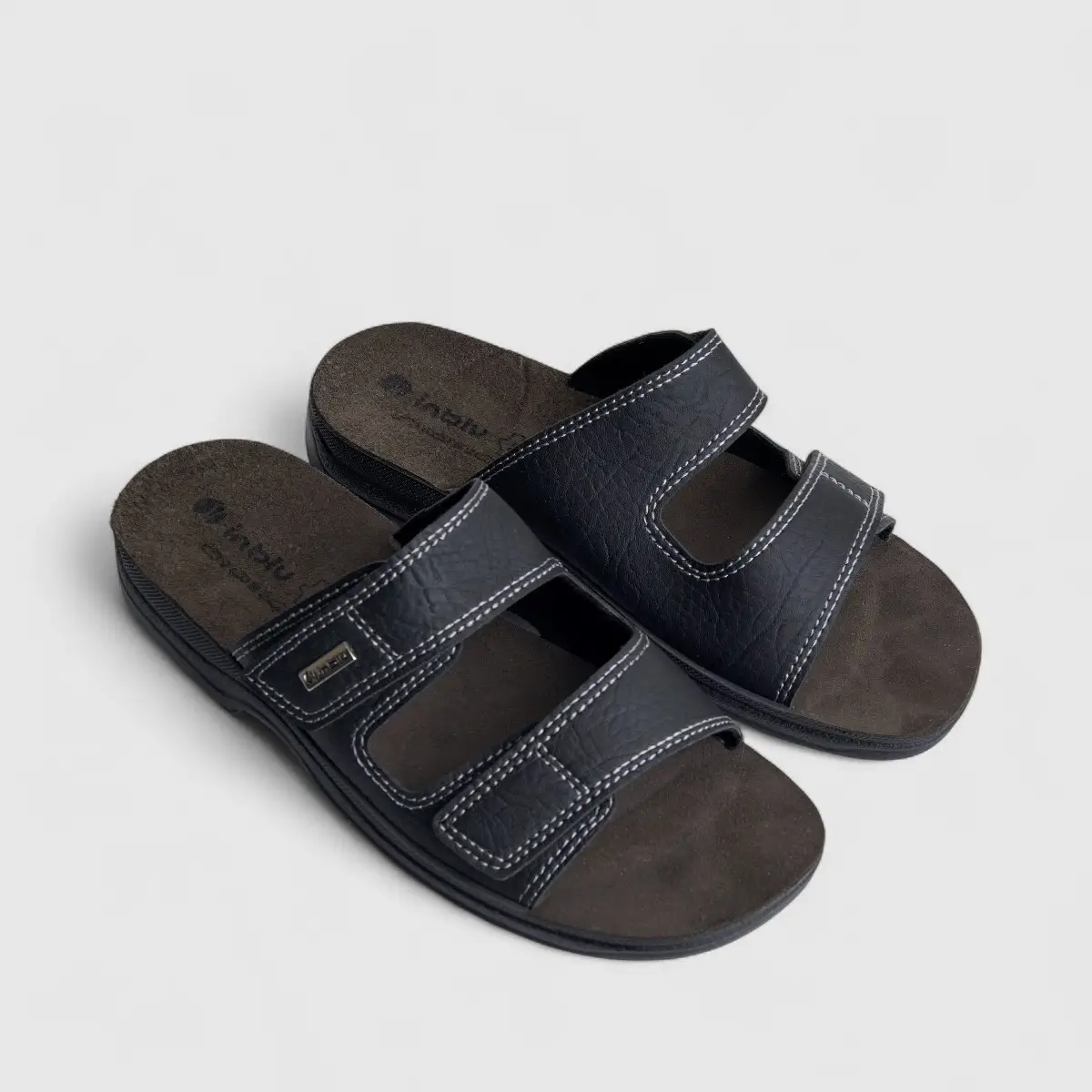 Inblu Men's Comfort Push In Sandal TG000006 Black AM17 - Image 2