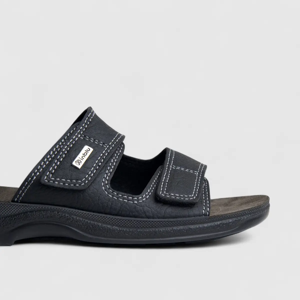 Inblu Men's Comfort Push In Sandal TG000006 Black AM17 - Image 4