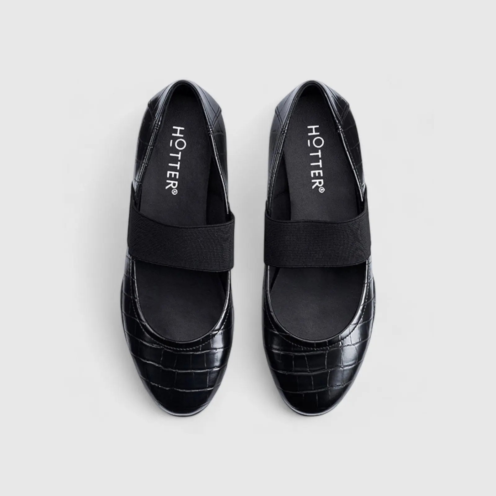 Indigo Comfort Leather Pump Black Croc - Image 4