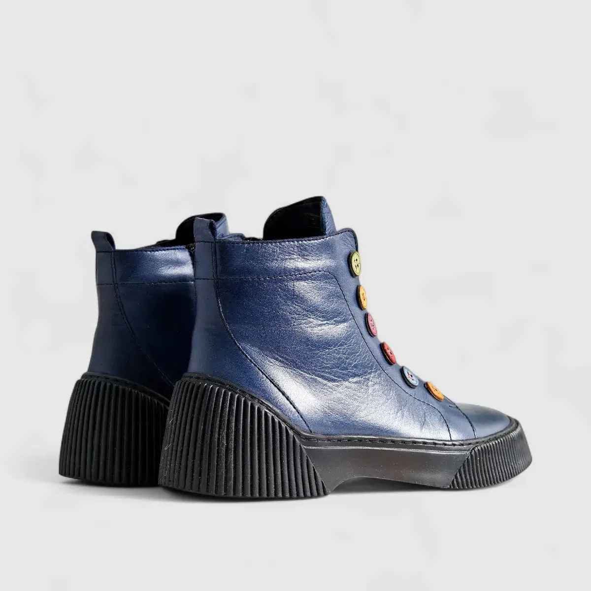 Karyoka Comfort Leather Boots 3100 Navy - Image 3