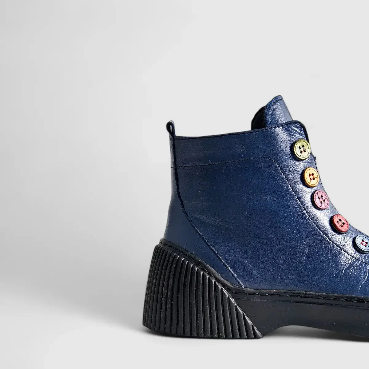 Karyoka Comfort Leather Boots 3100 Navy - Image 5