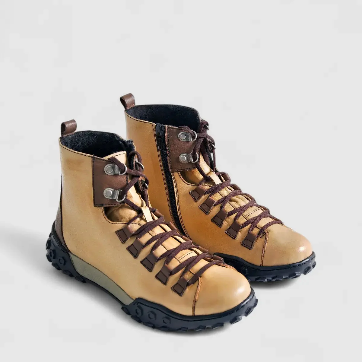 Karyoka Comfort Leather Boots 3551 Beige/Brown - Image 2