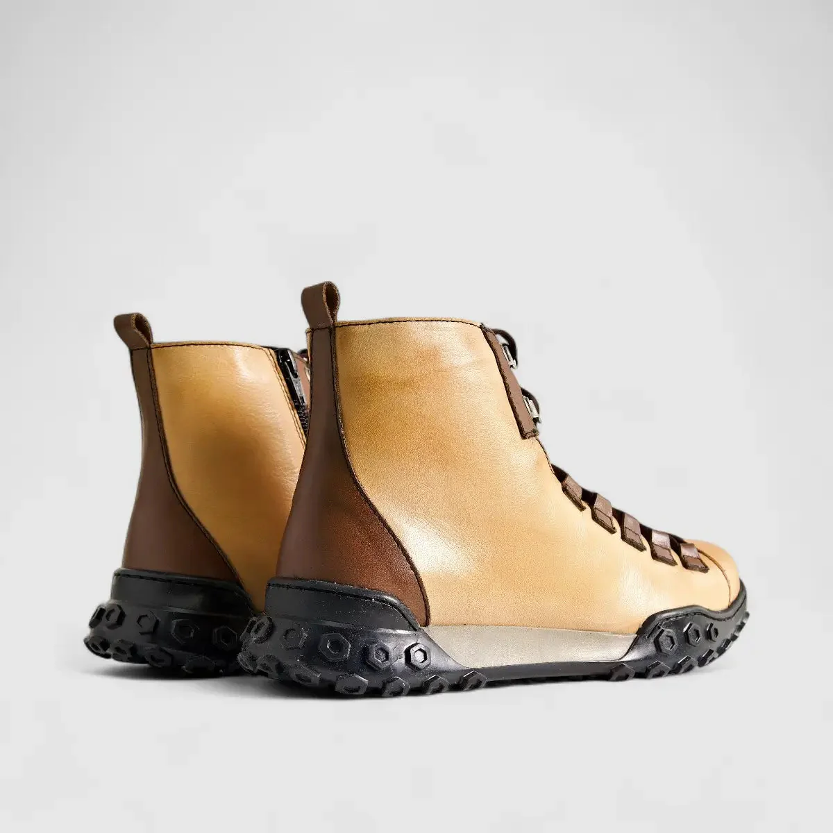 Karyoka Comfort Leather Boots 3551 Beige/Brown - Image 3