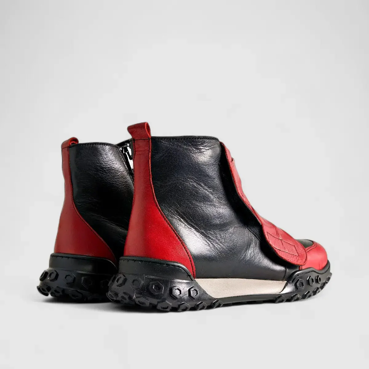 Karyoka Comfort Leather Boots 3558 Black/Red - Image 3