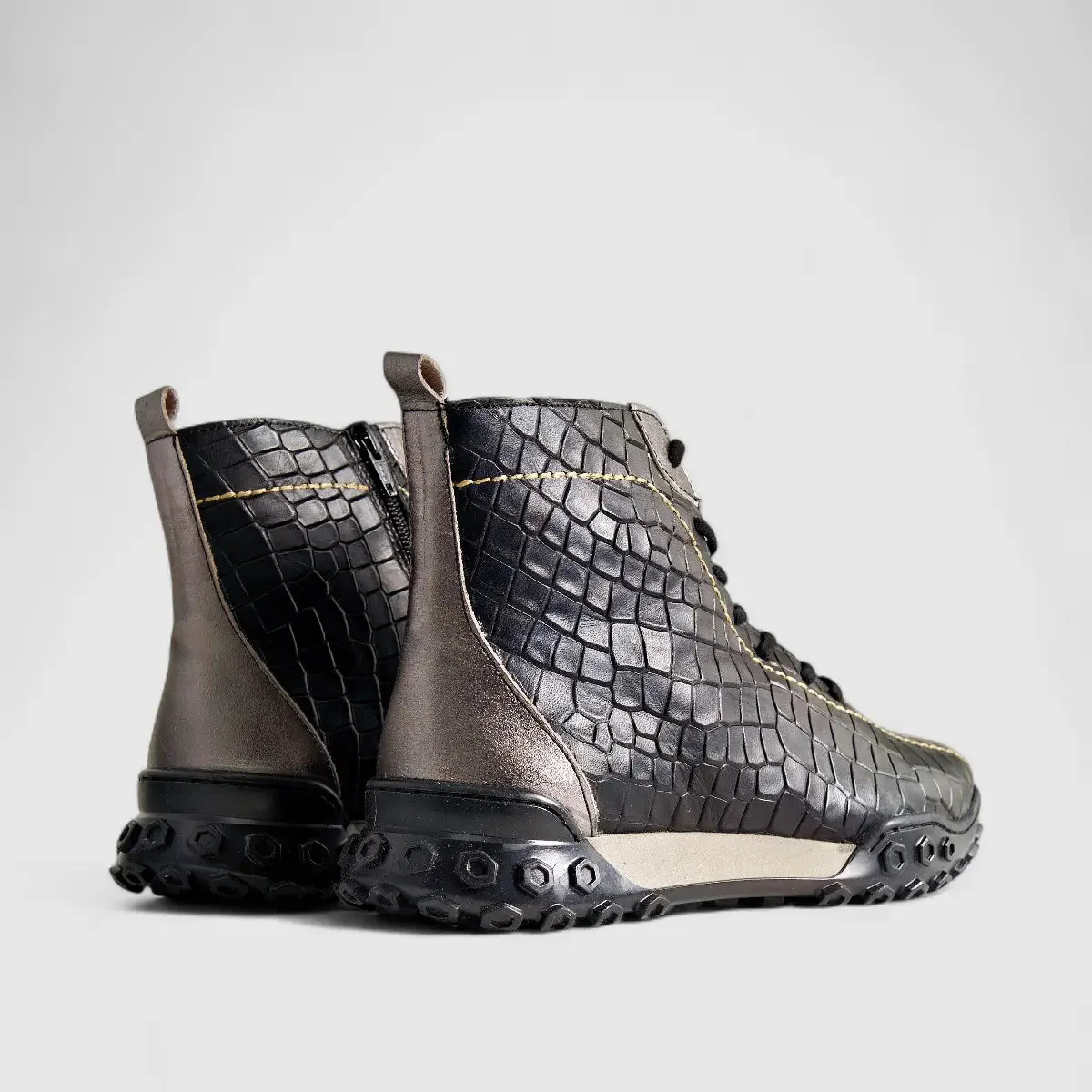 Karyoka Comfort Leather Boots 3561 Black/Grey - Image 3