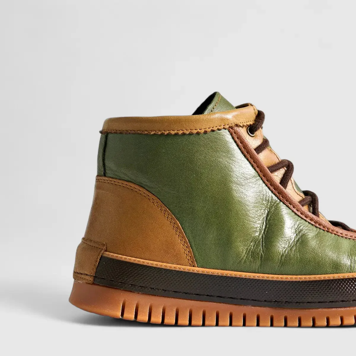 Karyoka Comfort Leather Boots 5006 Olive/Tan - Image 5