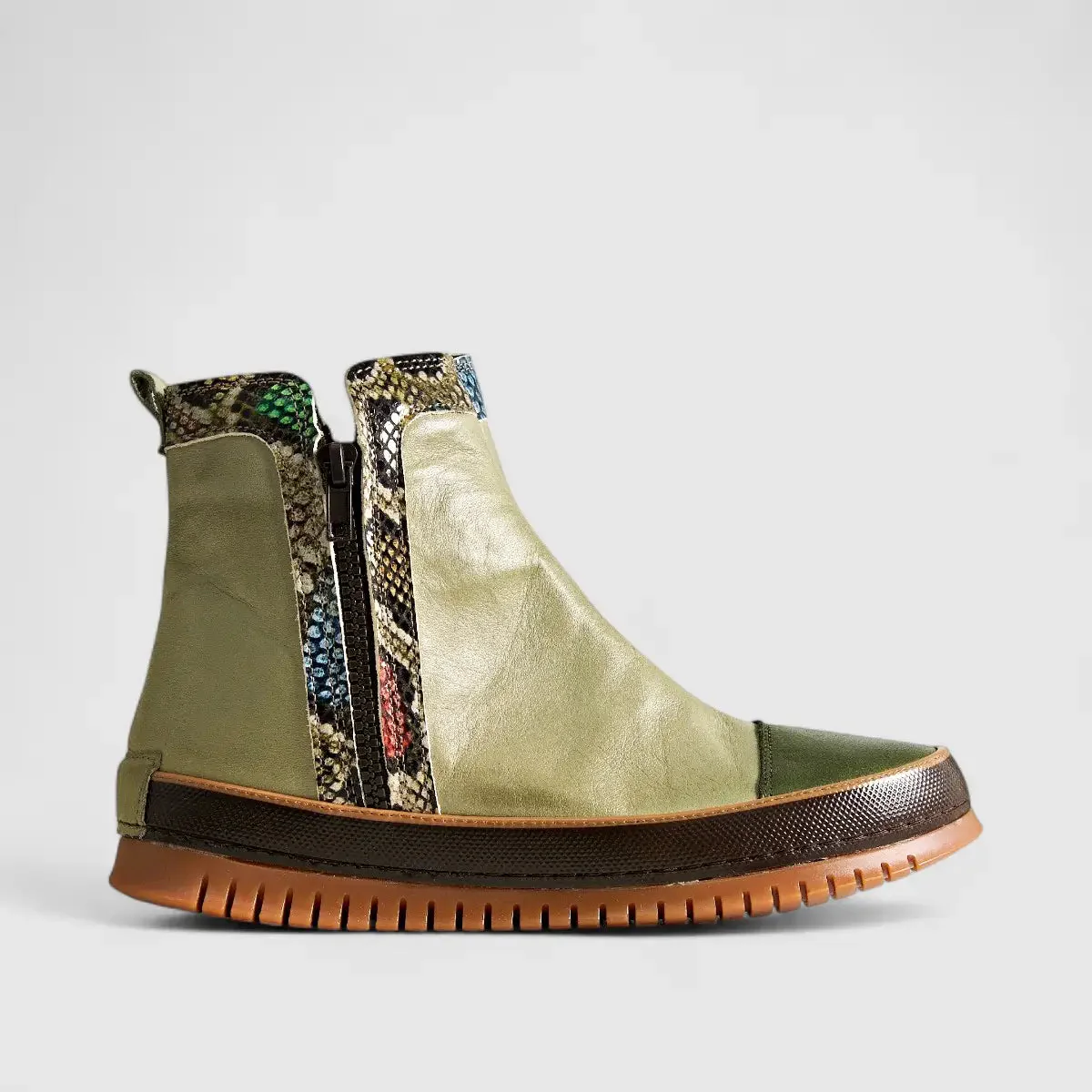 Karyoka Comfort Leather Boots 5009 Olive