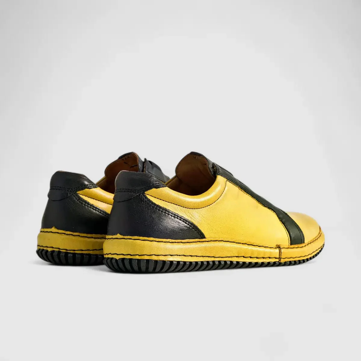Karyoka Comfort Leather Boots 6467 Black/Yellow - Image 3