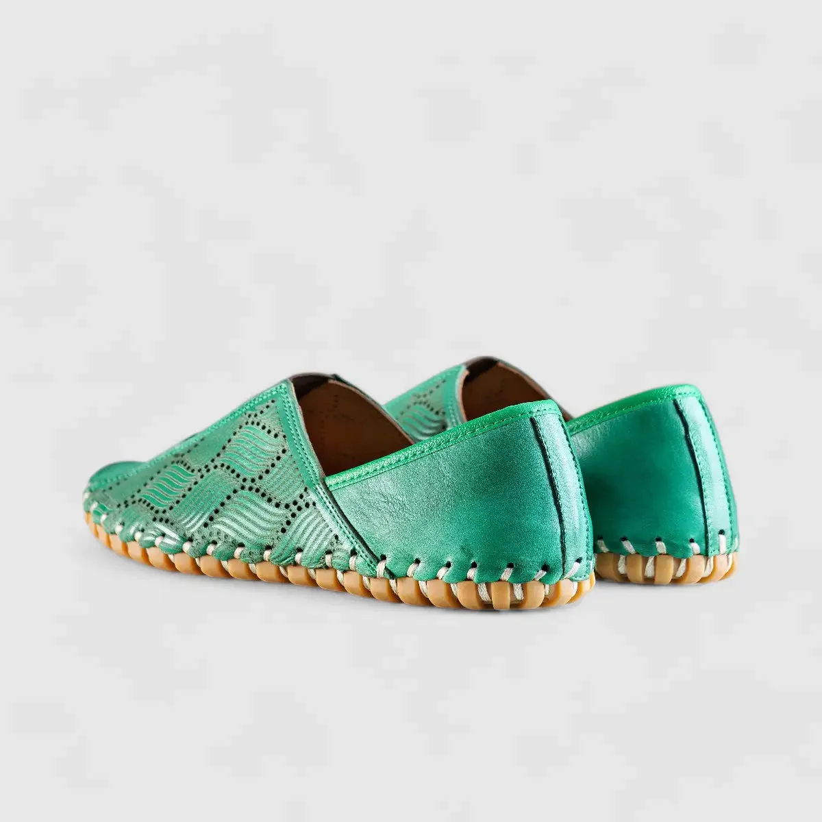 Karyoka Comfort Leather Casuals 1233 Green - Image 3