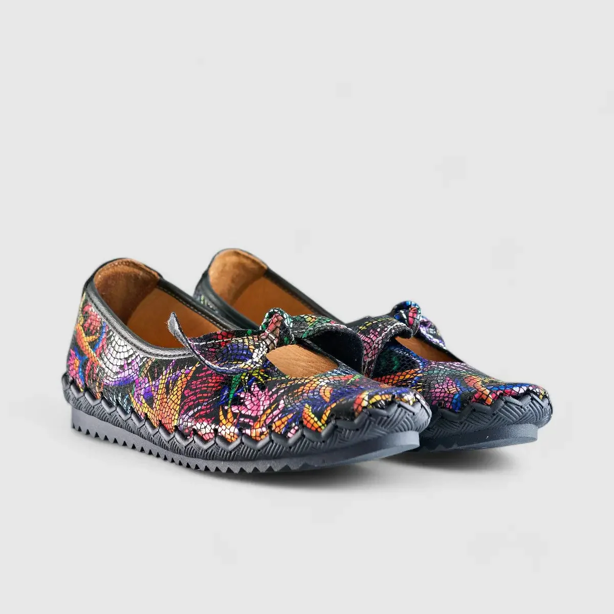 Karyoka Comfort Leather Casuals 5403 Black Multi - Image 2