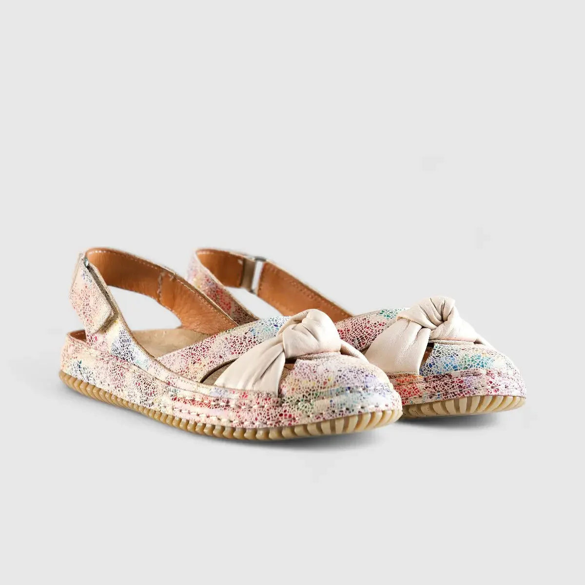 Karyoka Comfort Leather Casuals 6436 Beige Multi - Image 2