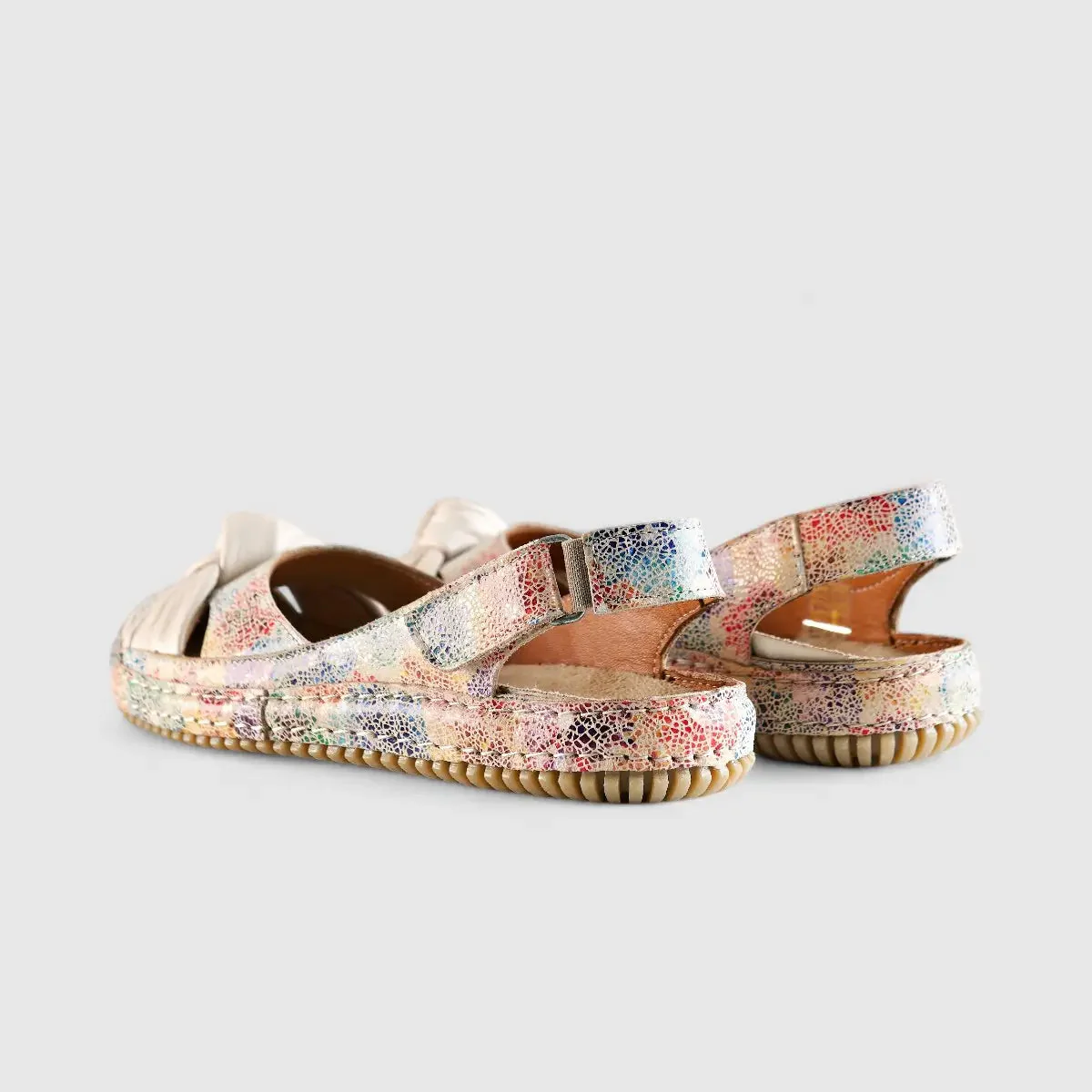 Karyoka Comfort Leather Casuals 6436 Beige Multi - Image 3