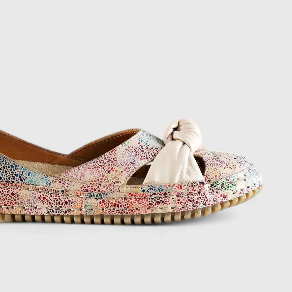 Karyoka Comfort Leather Casuals 6436 Beige Multi - Image 5