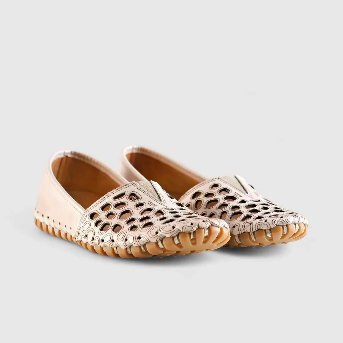 Karyoka Comfort Leather Casuals Beige 1164 - Image 2