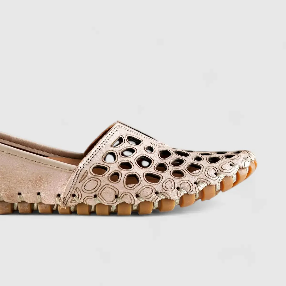 Karyoka Comfort Leather Casuals Beige 1164 - Image 5
