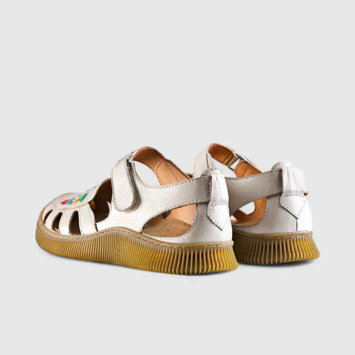 Karyoka Comfort Leather Fisherman Sandal 6717 Beige Multi - Image 3
