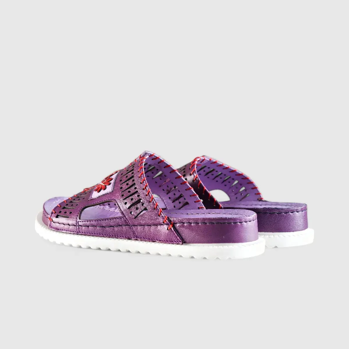 Karyoka Comfort Leather Push Ins 5703 Purple Multi - Image 3