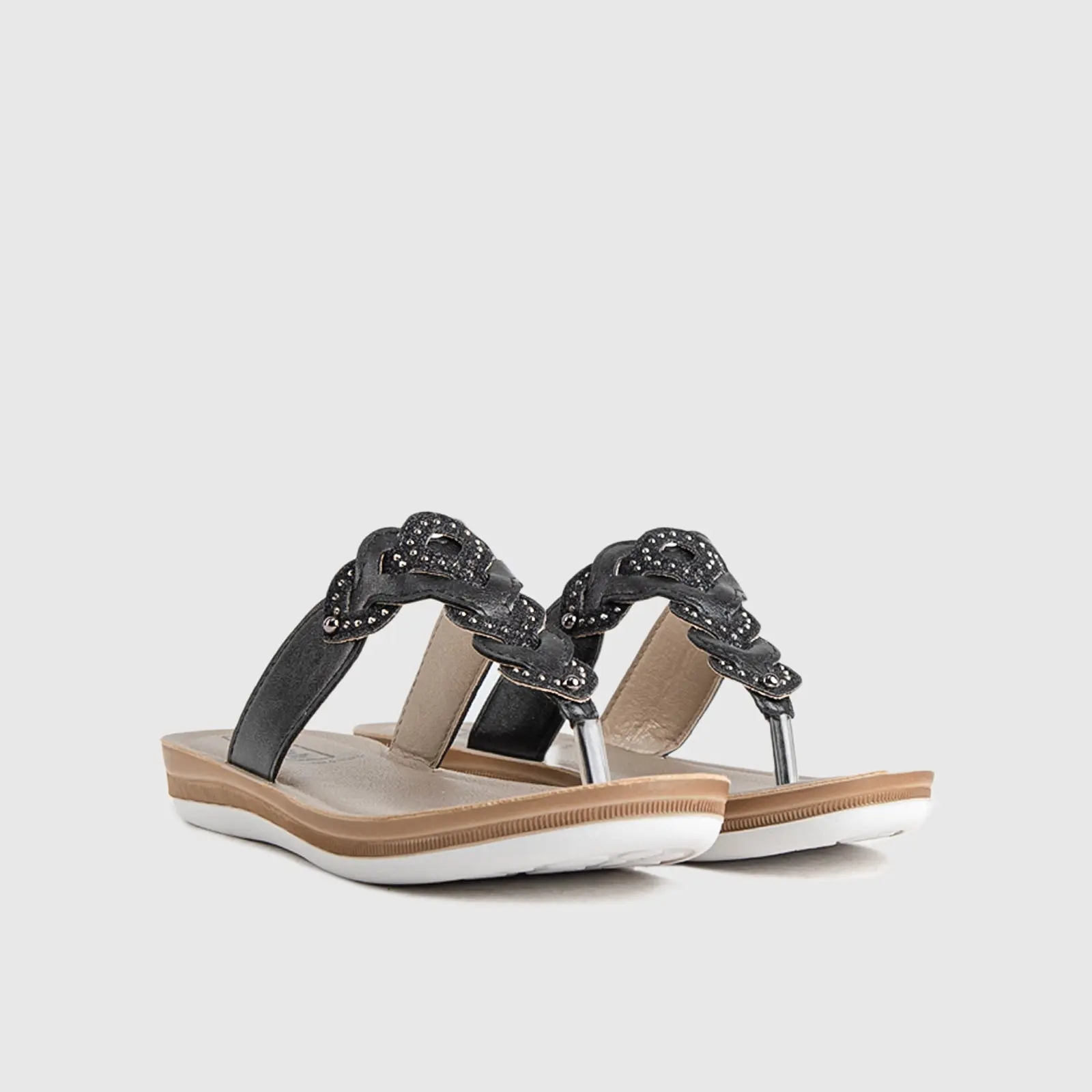 Ladies Comfort Sandals BA039 Black - Image 3