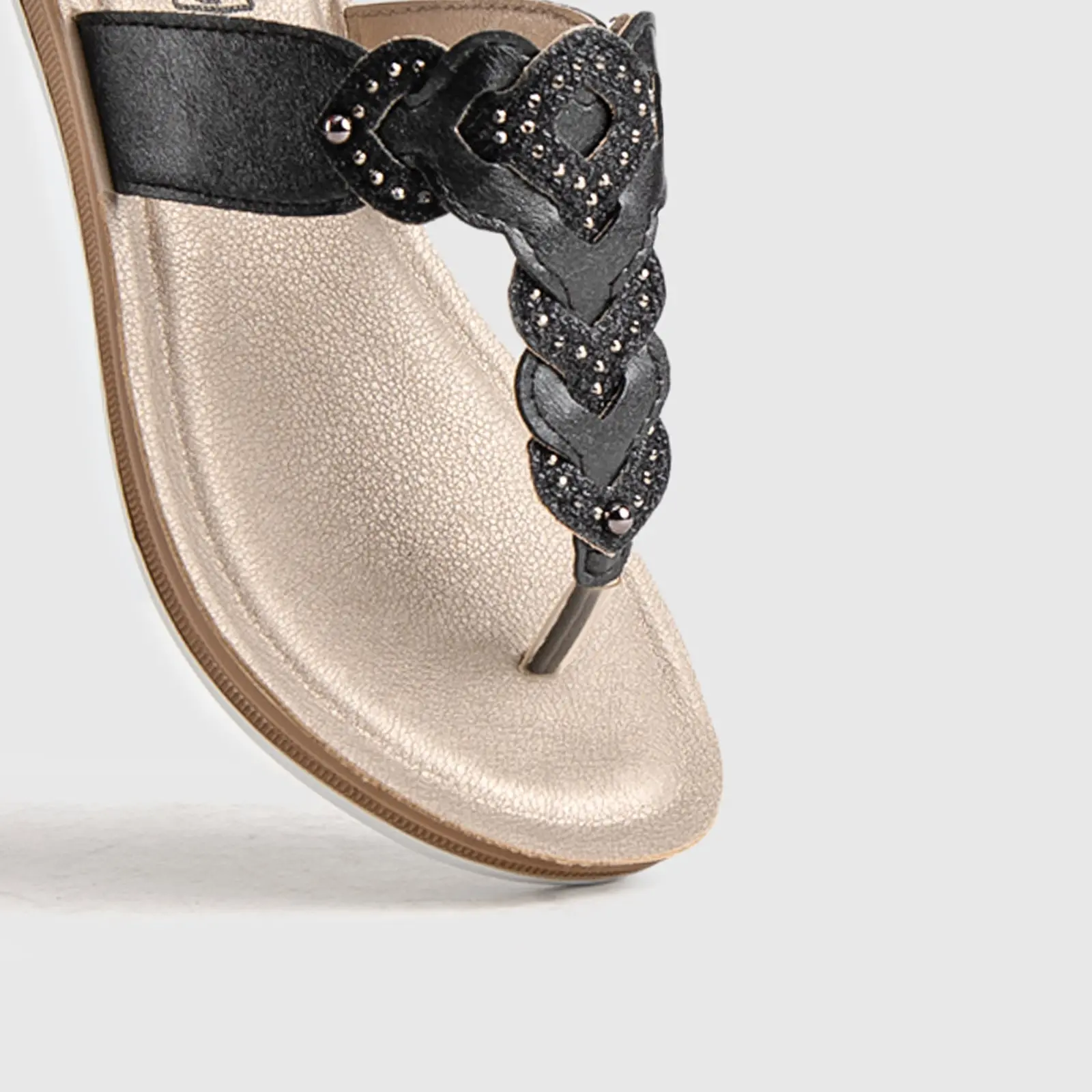 Ladies Comfort Sandals BA039 Black - Image 5