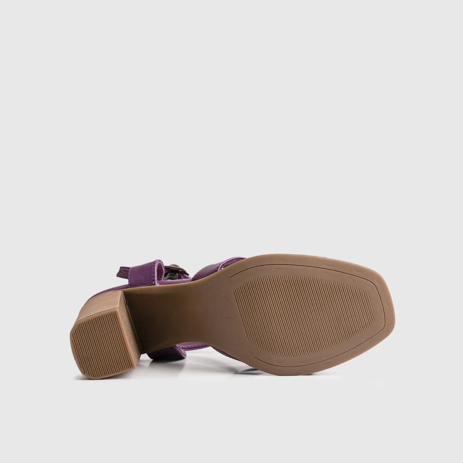 Leather Comfort High Heel Sandal Purple/White 7106 - Image 4