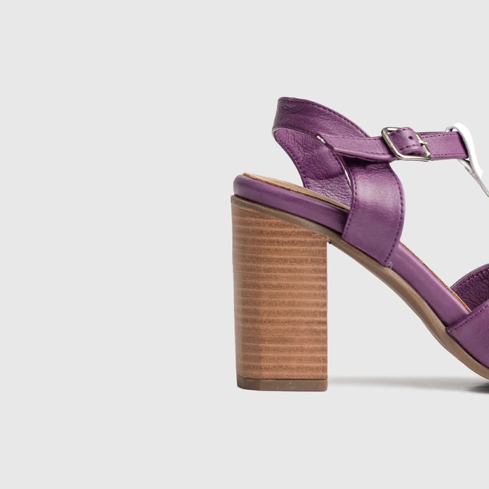Leather Comfort High Heel Sandal Purple/White 7106 - Image 5