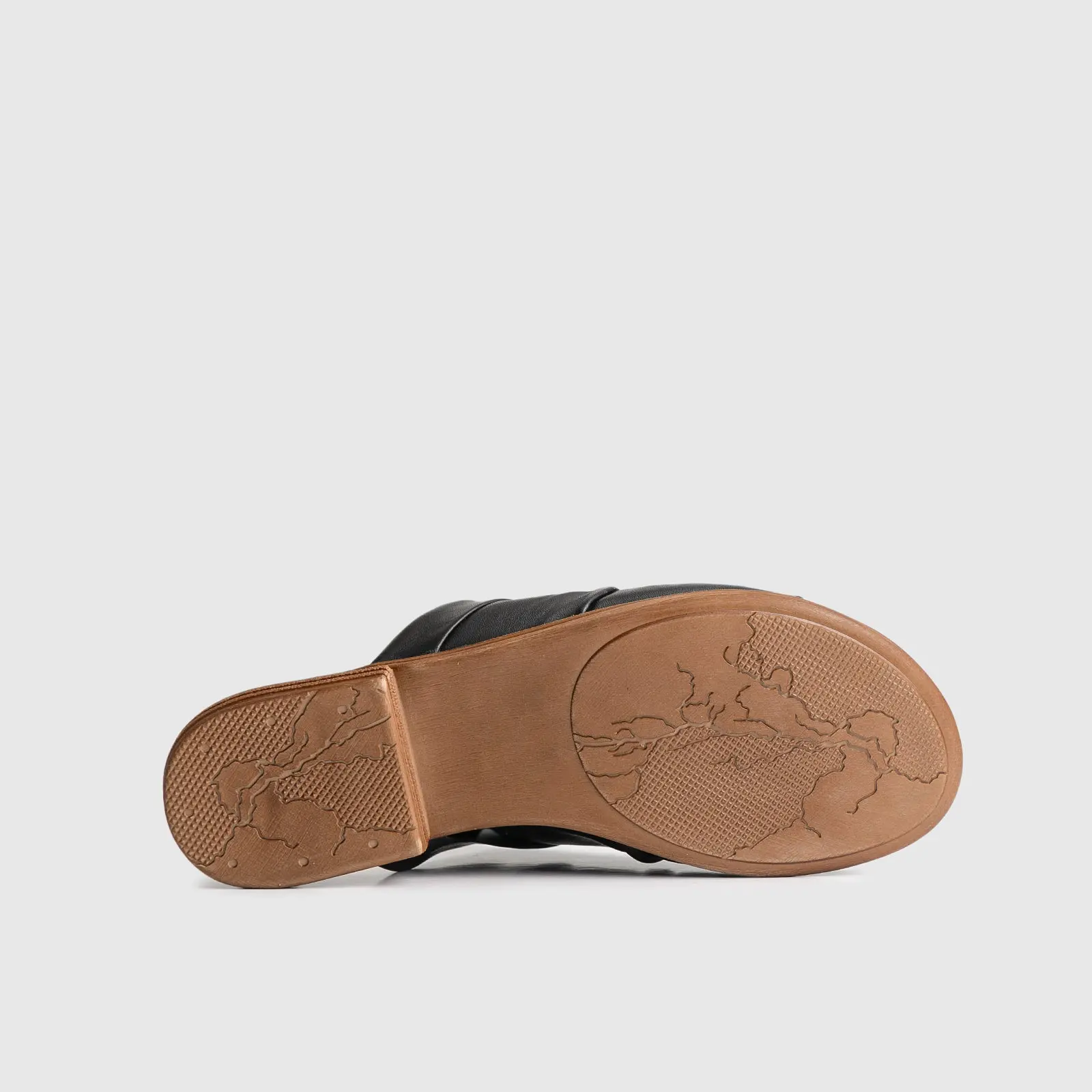 Leather Flat Comfort Sandals Black 8540 - Image 4
