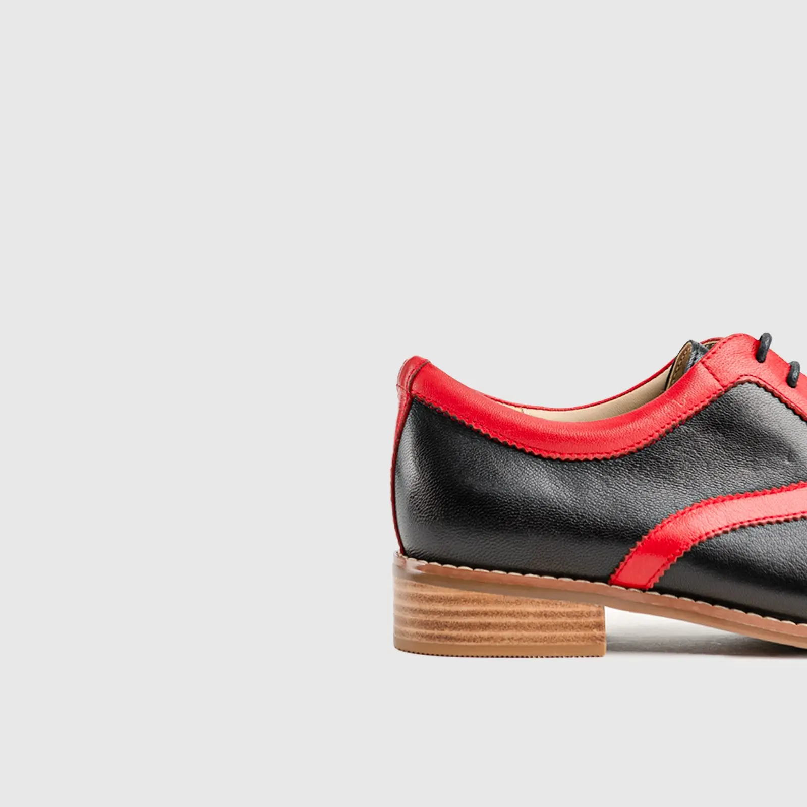 Leather Oxfords Black/Red HA022 - Image 5
