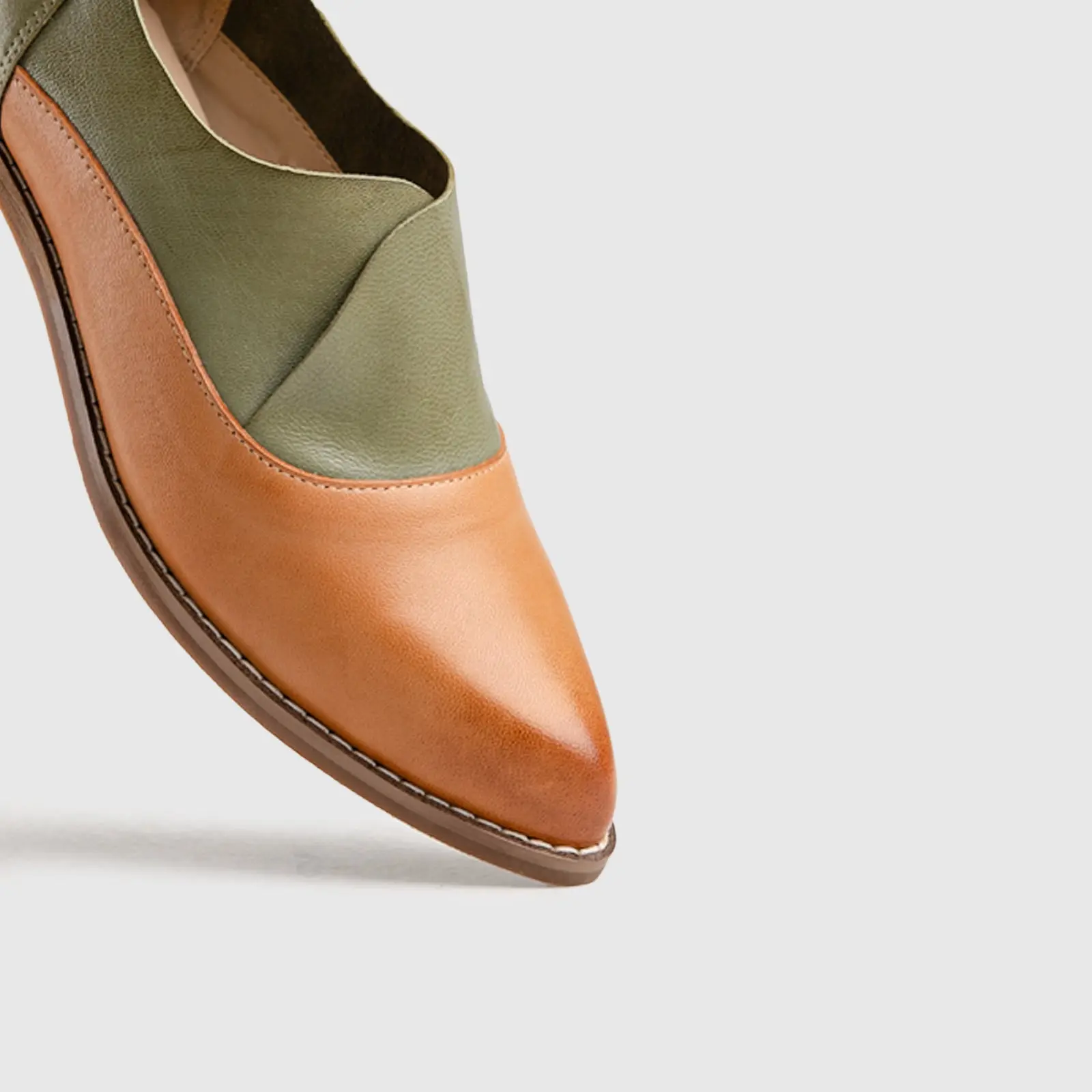 Leather Oxfords Grey/Brown HA006 - Image 5