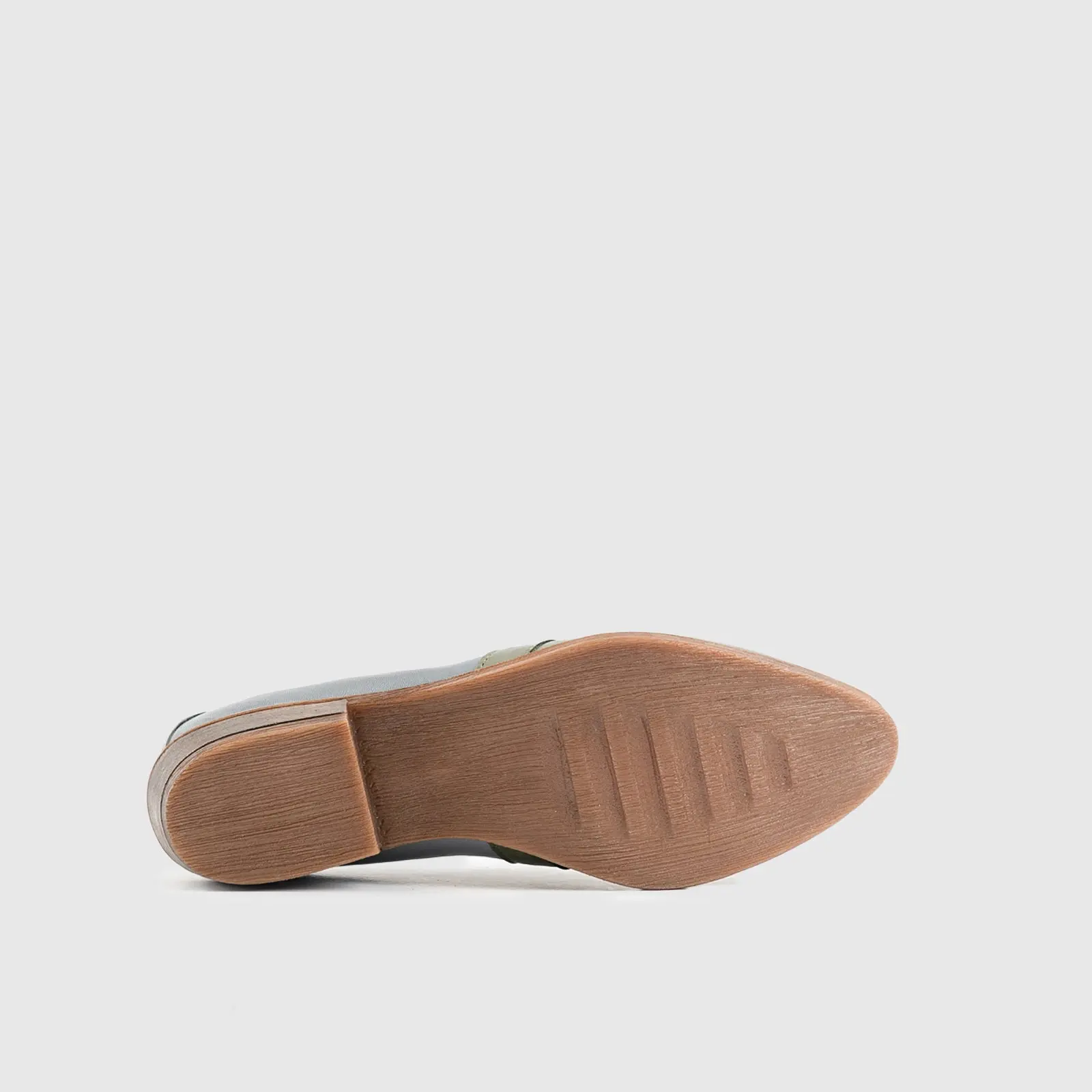 Leather Slip On Tassels 2893 Olive/Light Blue - Image 4