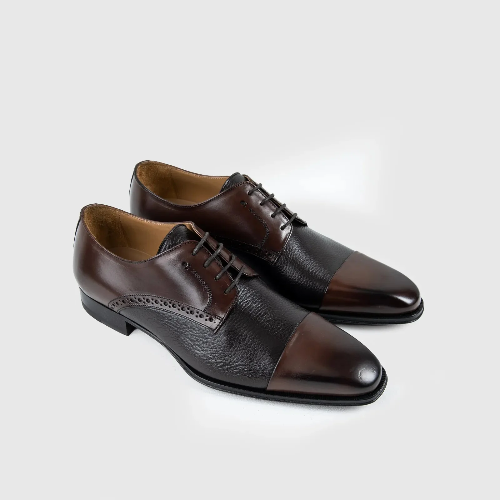 Luca Bossi Deer Skin Toe Cap Lace Up Brown 2054 LB10 - Image 2