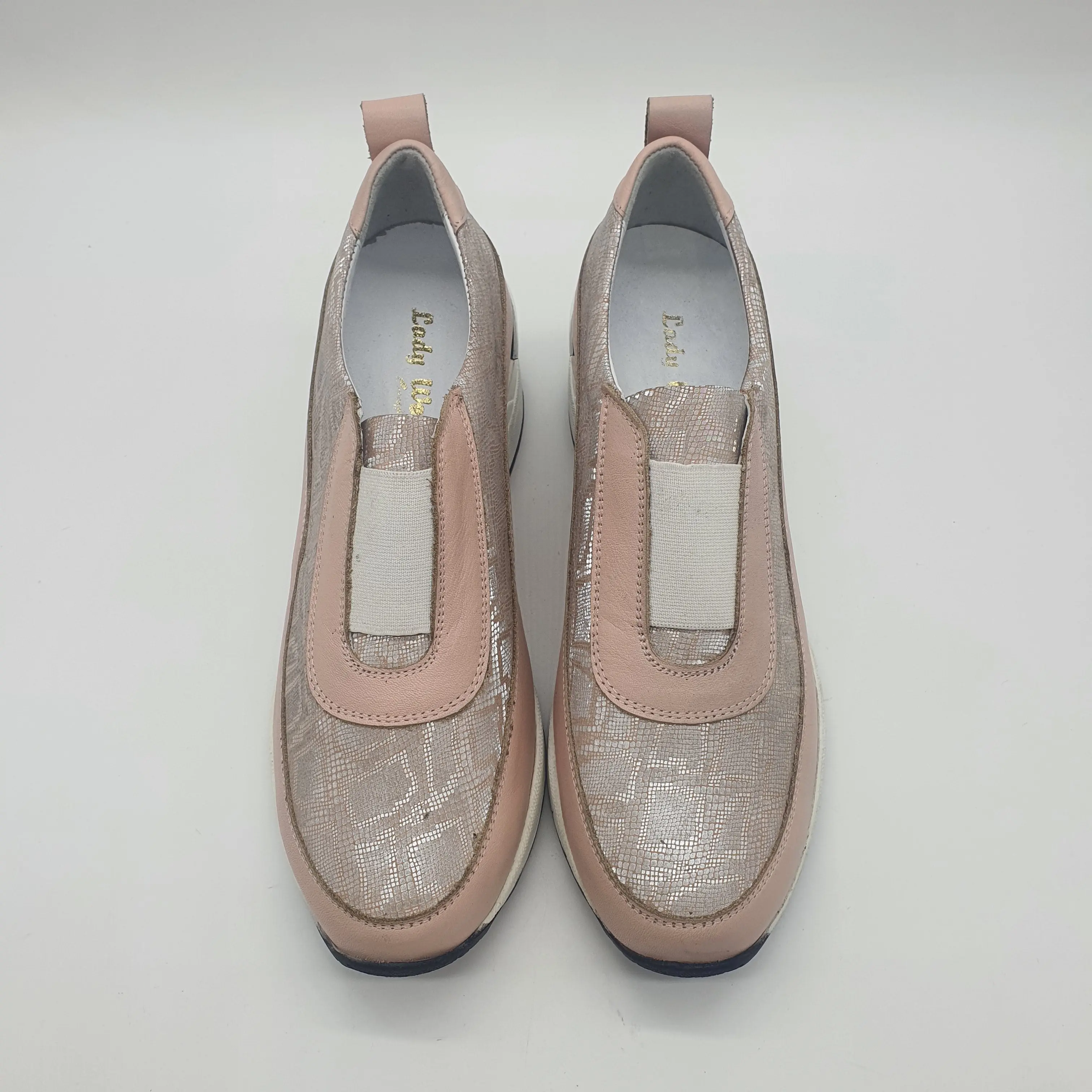 LW 909 PINK LADIES LEATHER SNEAKER - Image 4