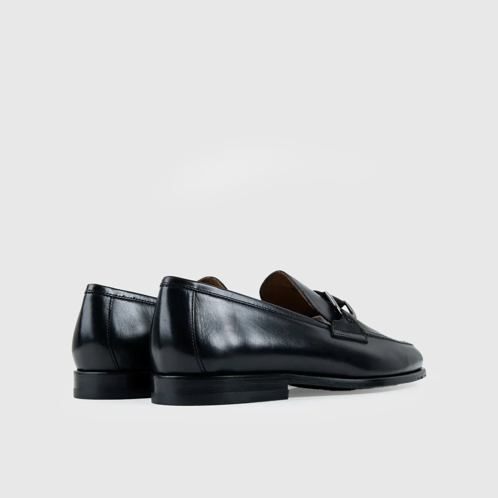Mario Fagni Moccasin Slip On With Buckle 2842 Black Leather MF6 - Image 3