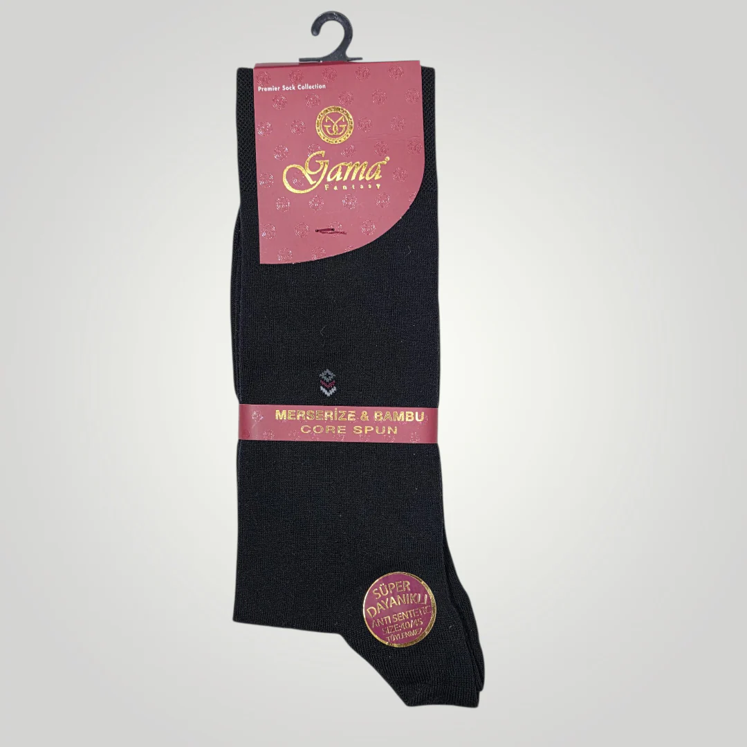 Men's Bamboo Pure Cotton Socks Art No.566 Black (UK6 TO UK12)