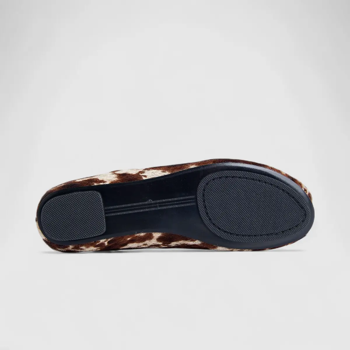 Morbido Ladies Leather Mule Brown Horse Hair PON015 - Image 4