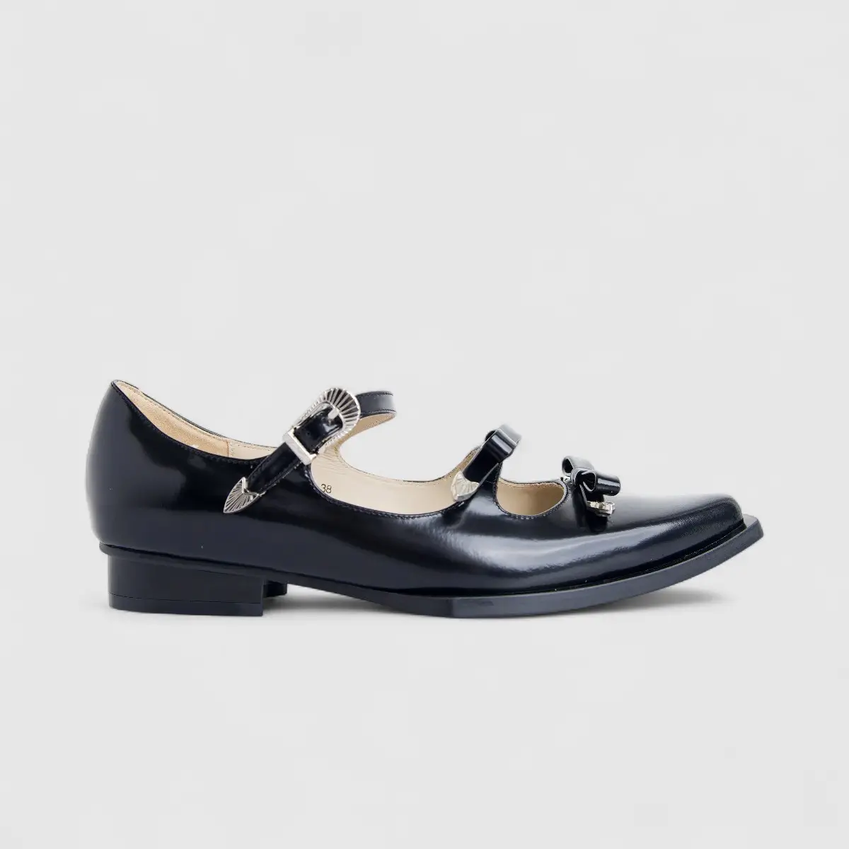 Morbido Ladies Leather Pump Black PON008