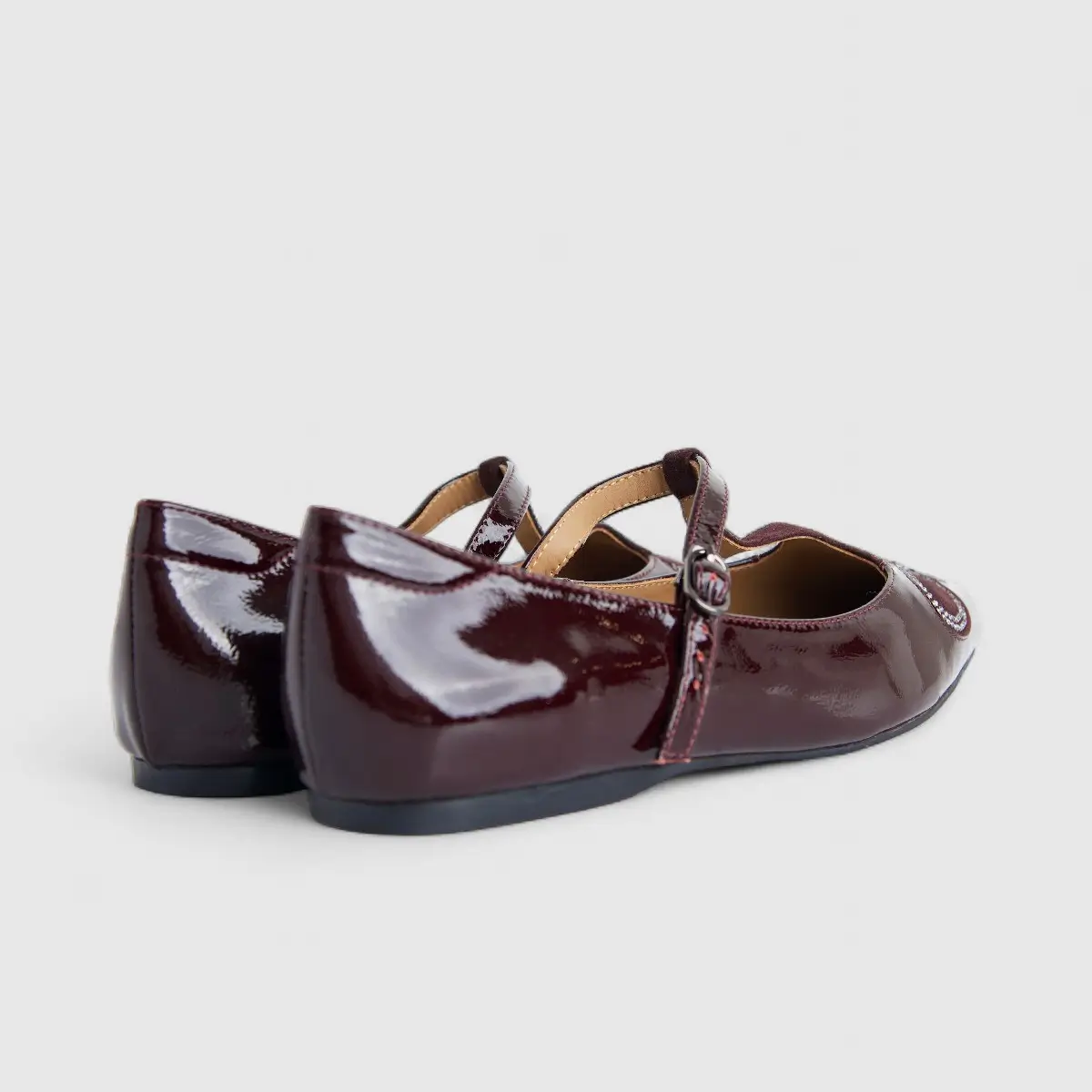 Morbido Ladies Leather Pump Burgundy PON006 - Image 3
