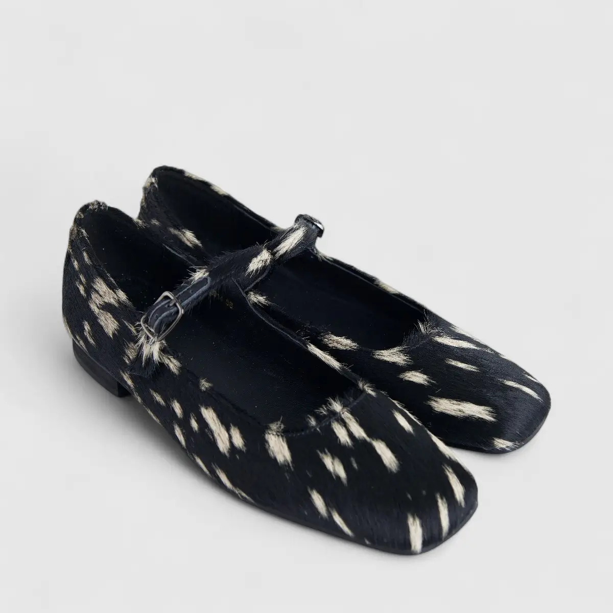 Morbido Ladies Leather Shoe Black Horse Hair PON014 - Image 2