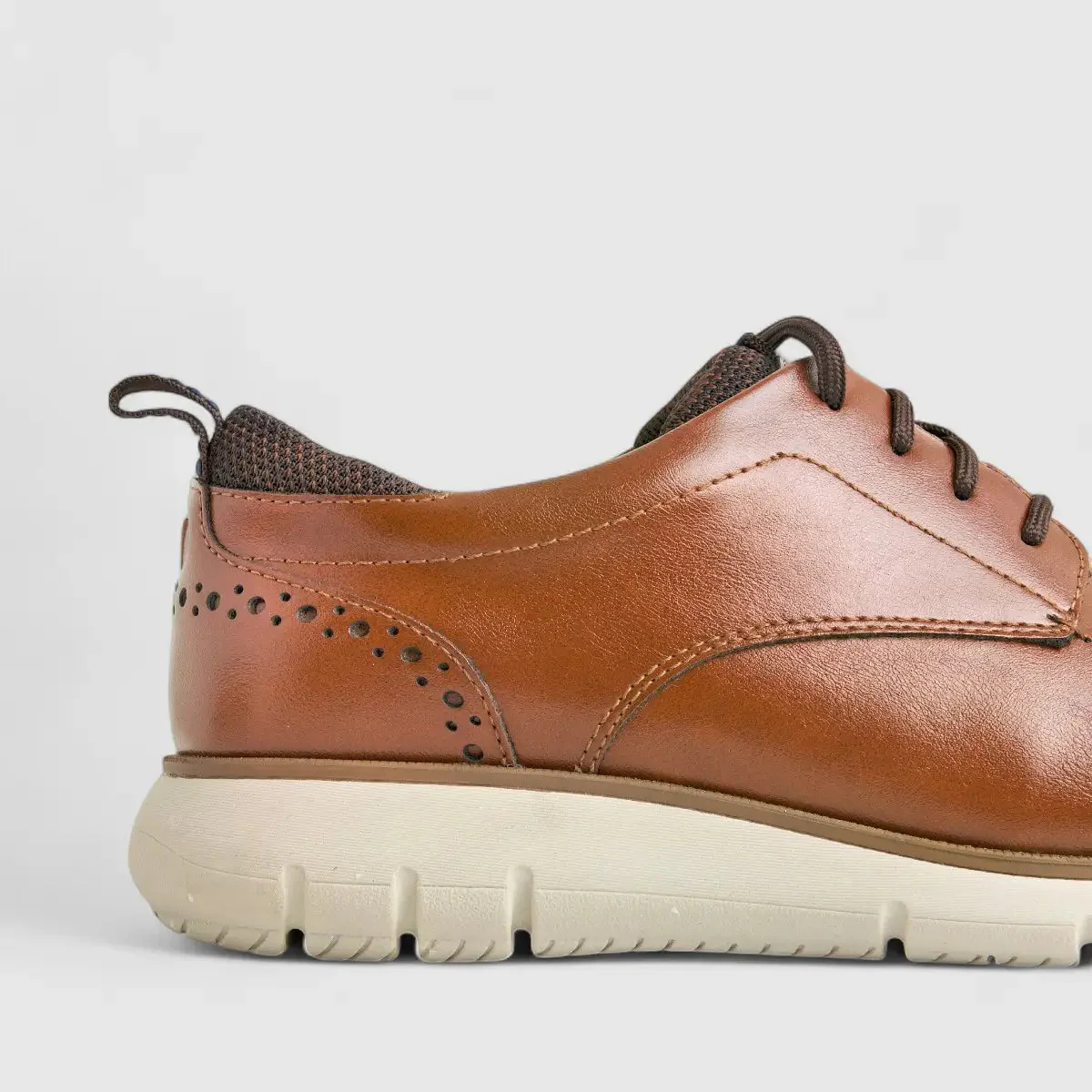 Nunn Bush Stance Mens Plain Lace Up Comfort Cognac NB8 - Image 10