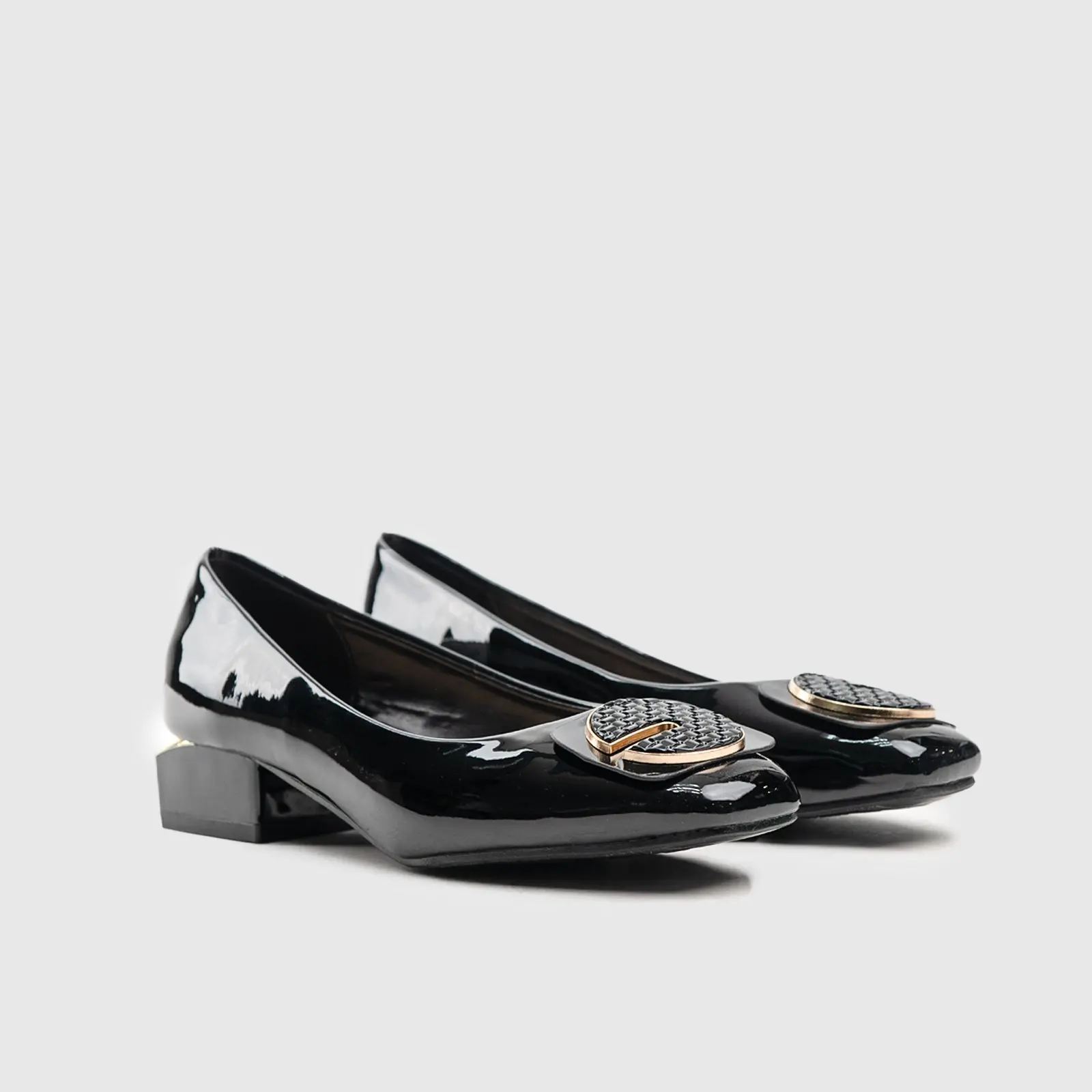 Ladies Dress Heel 10246 Black Patent - Image 2