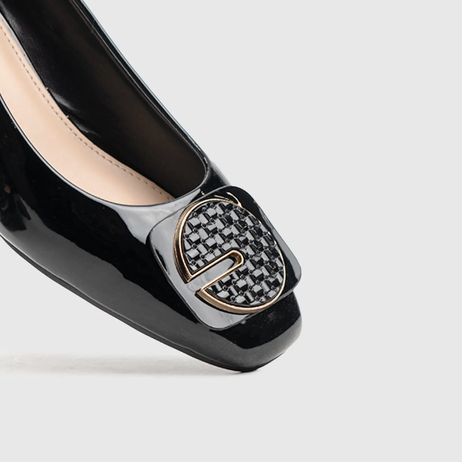Ladies Dress Heel 10246 Black Patent - Image 5