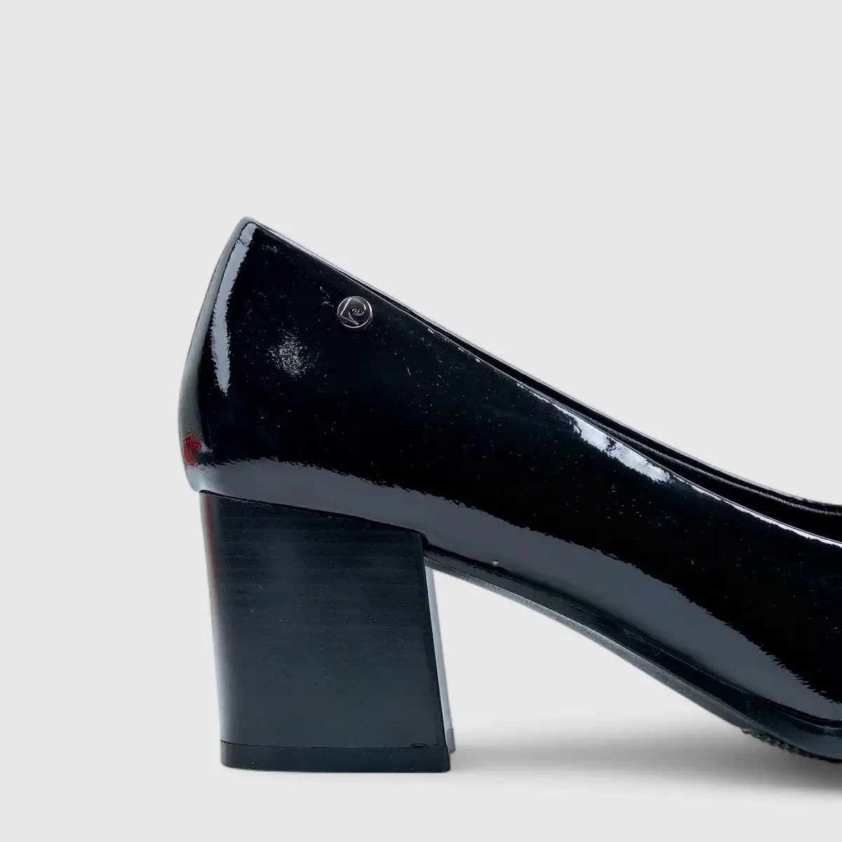 PC Dress Heel Court Shoe Black Patent 10707 - Image 4