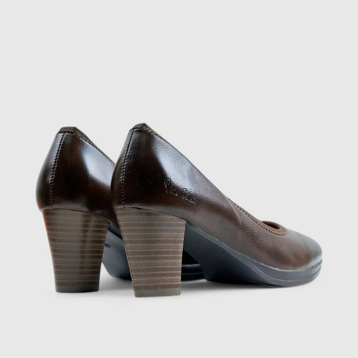 PC Dress Heel Court Shoe Brown 10647 - Image 3