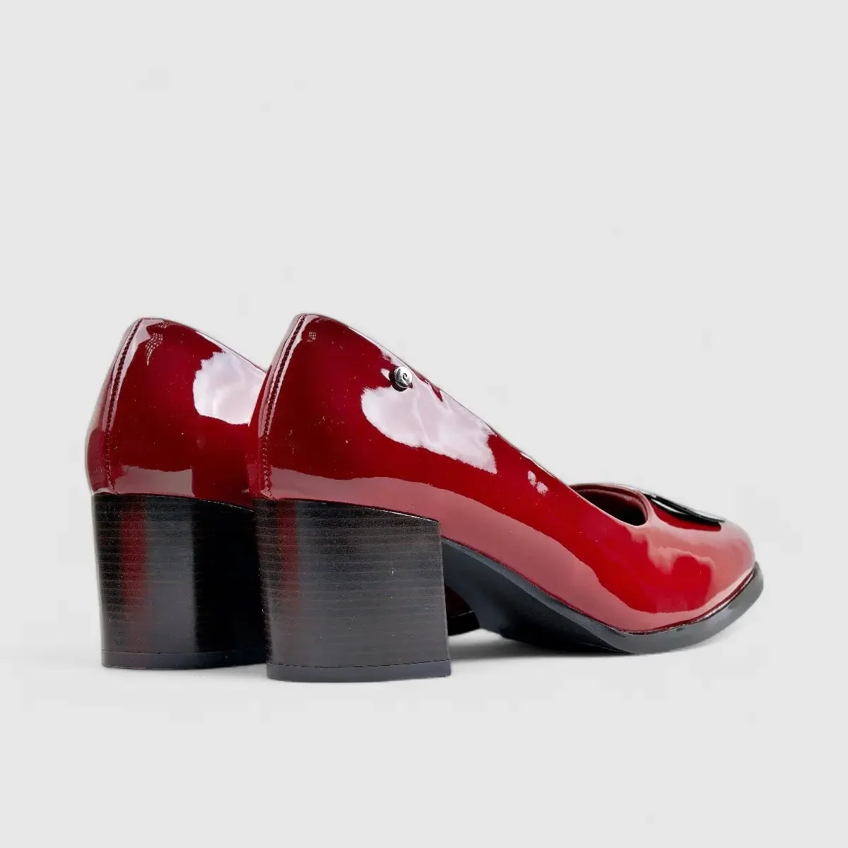 PC Dress Heel Court Shoe Burgandy 10707 - Image 3