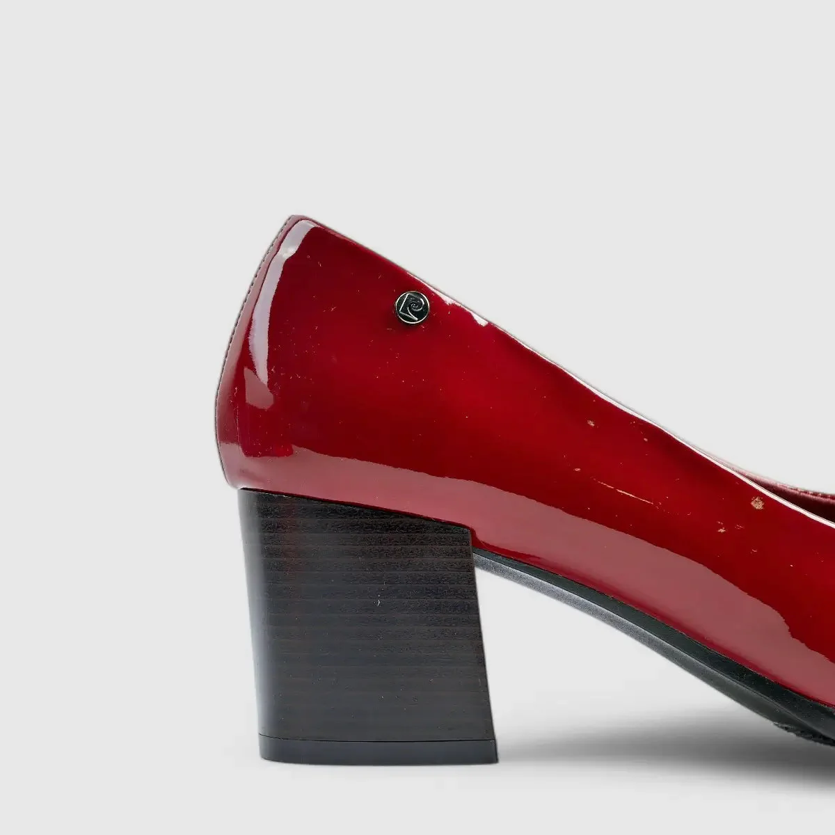 PC Dress Heel Court Shoe Burgandy 10707 - Image 4