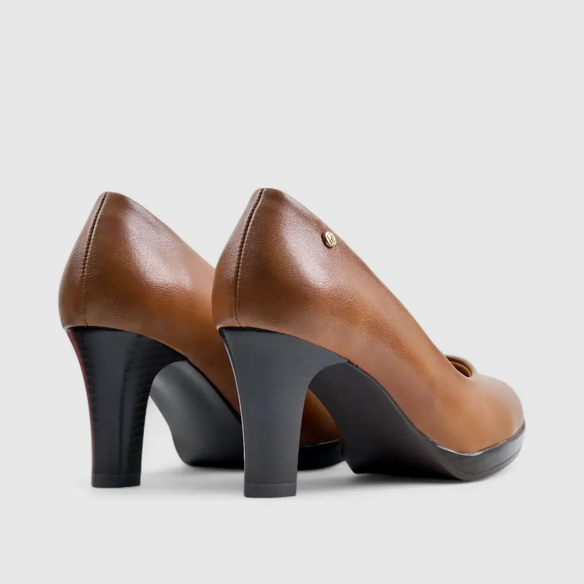 PC Dress Heel Court Shoe Tan 10708 - Image 3