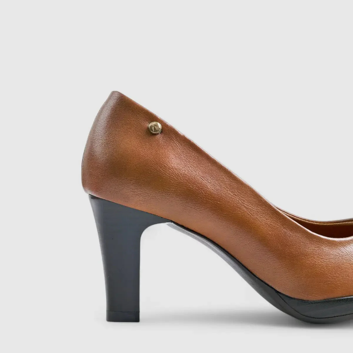 PC Dress Heel Court Shoe Tan 10708 - Image 4