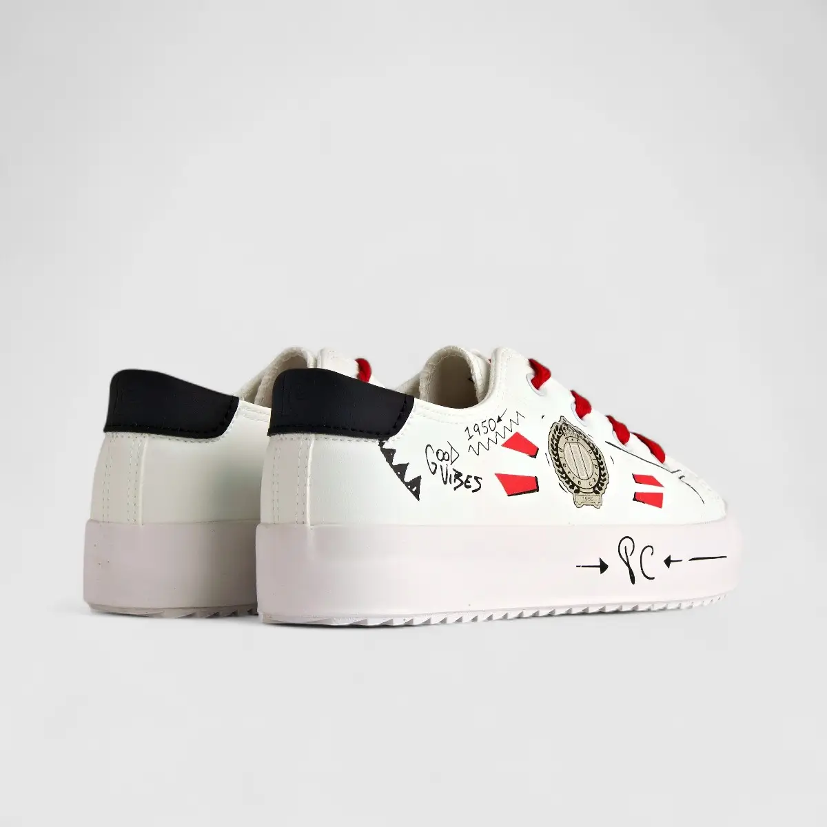 PC Ladies Casual Sneaker PCL10778 White Multi PC281 - Image 3