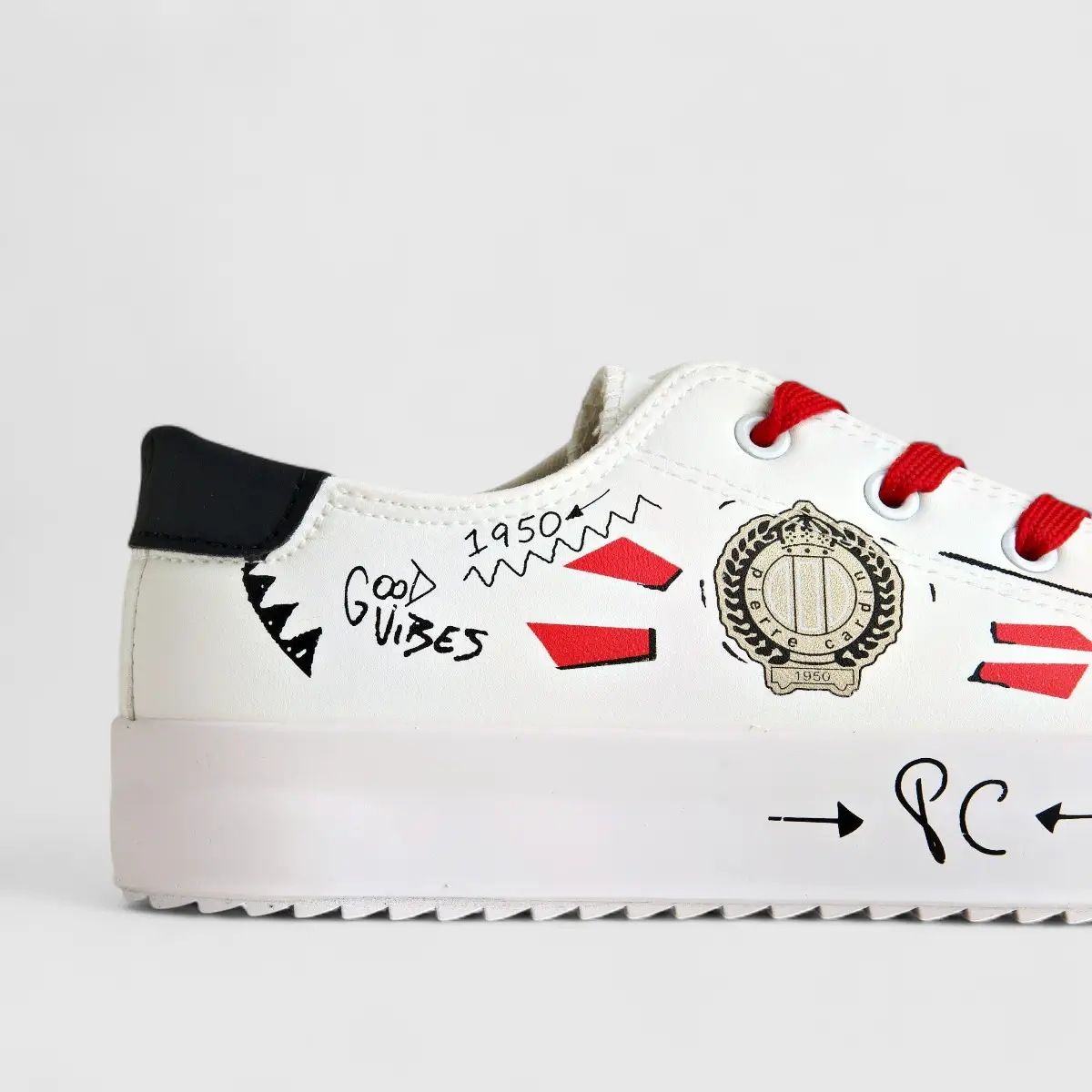 PC Ladies Casual Sneaker PCL10778 White Multi PC281 - Image 5
