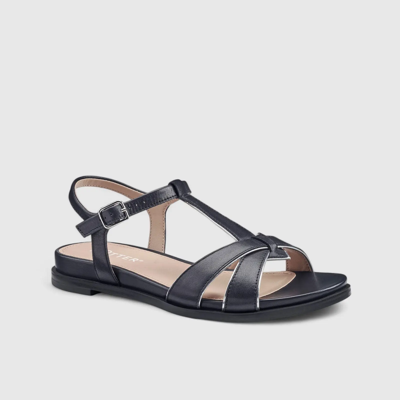 Pienza  Comfort Leather Sandal Navy - Image 2