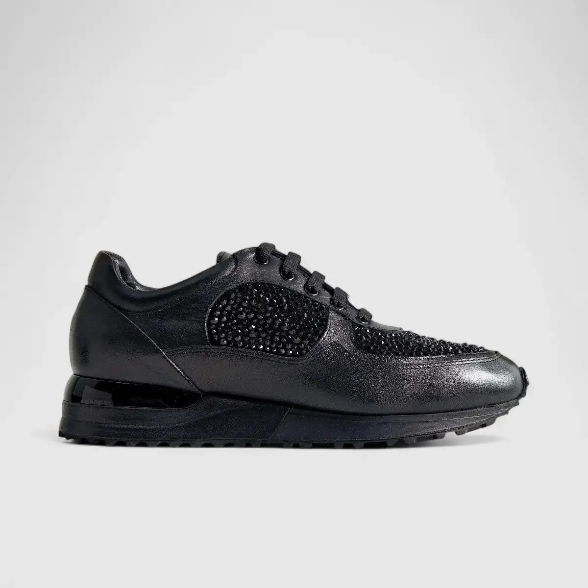 Poletto Ladies Leather Sneaker Black 425704